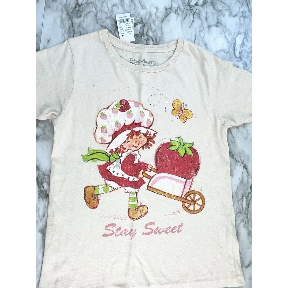 Strawberry Shortcake NWT Girls Short Sleeve‎ Tee Sz Small Novelty